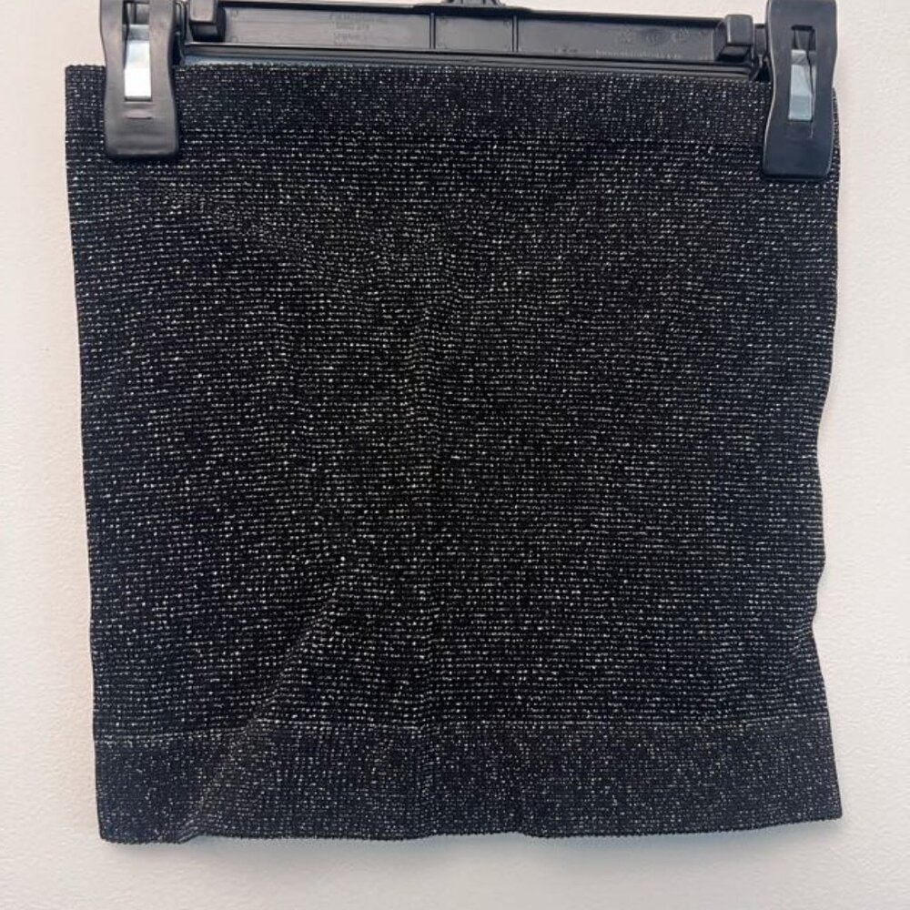 cute black and silver out from under tube top